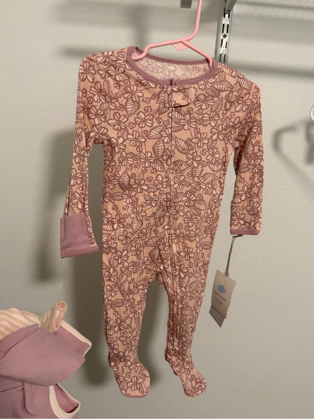 Baby Girls' Pink Floral Footed 3 Piece